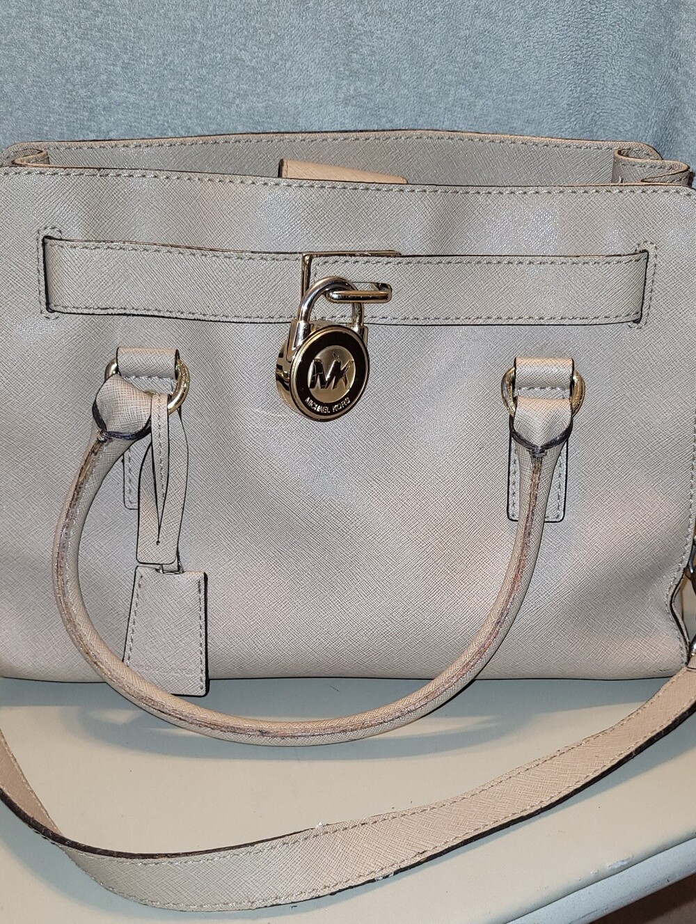 Michael Kors Light Beige  Satchel with Gold Hardware